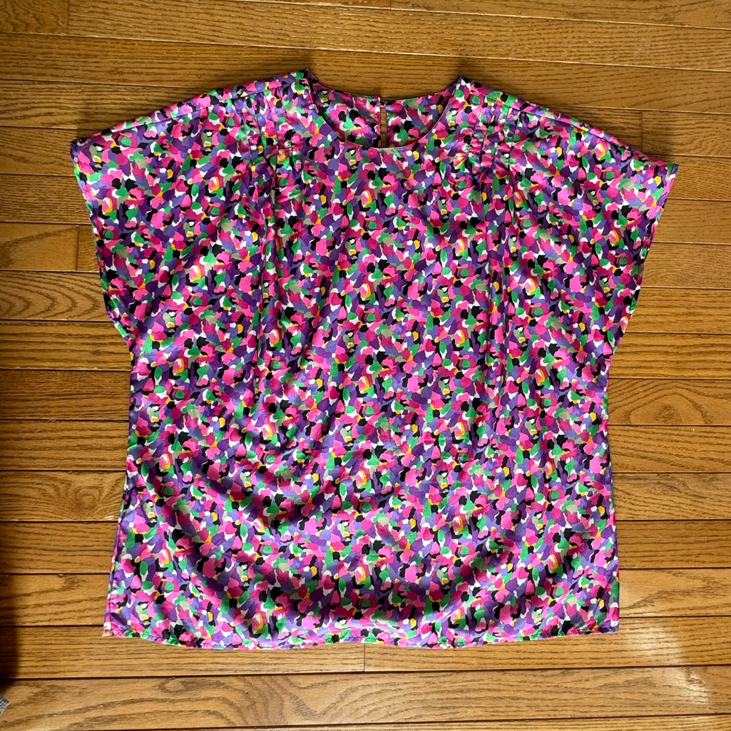 Notations Pink And Purple Boxy Sleeveless Blouse